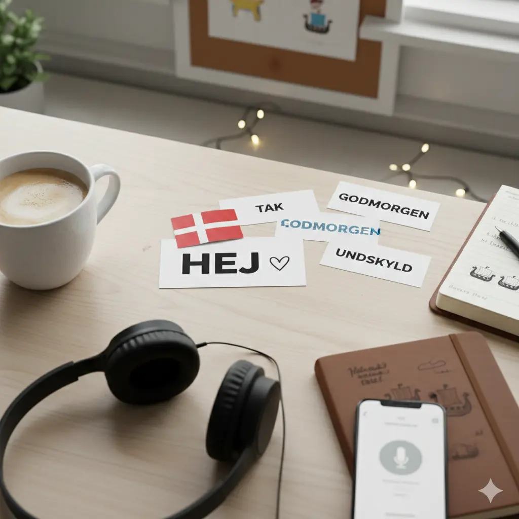 Danish greetings like Hej and Tak