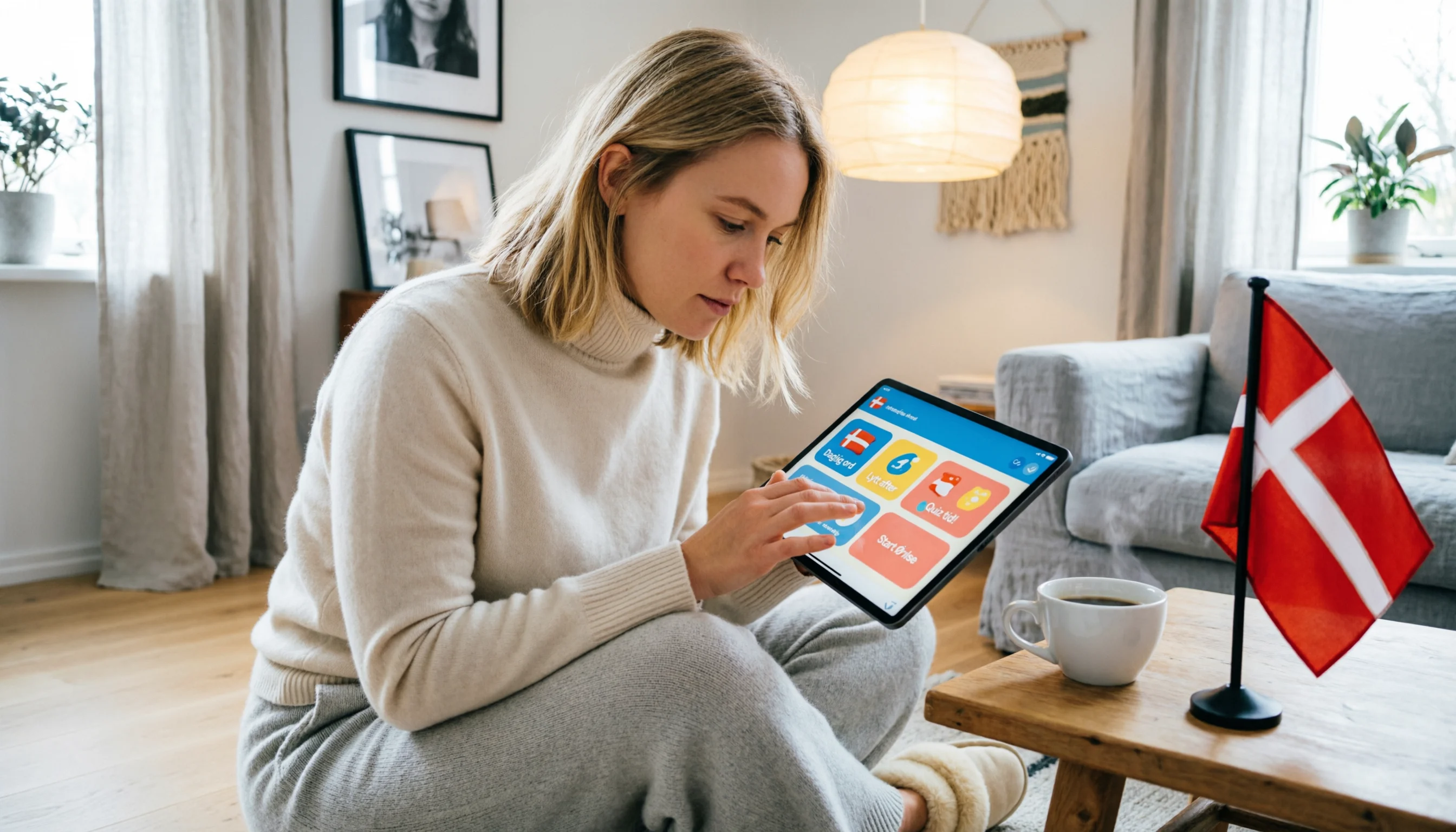 Learning Danish online from a cozy home environment
